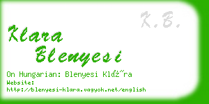 klara blenyesi business card